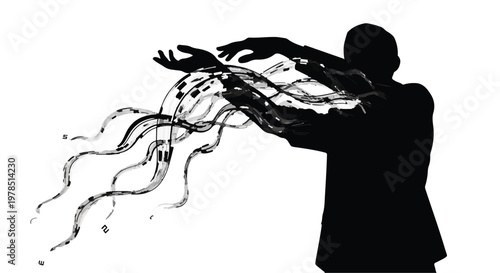 man releasing smoke from hands silhouette