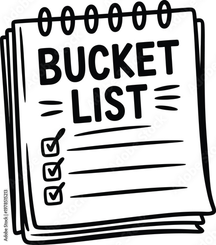 Bucket List Notebook Page with Checklist