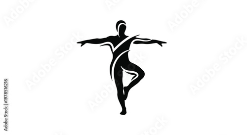 yoga dancer silhouette fitness illustration
