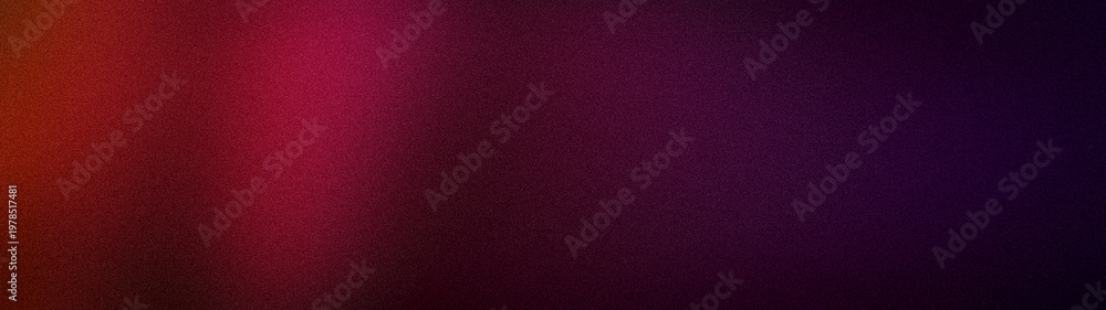 Fototapeta premium Abstract wide background with grainy red purple and dark magenta blurred gradient