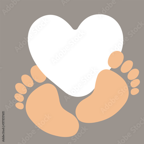 baby feet with heart