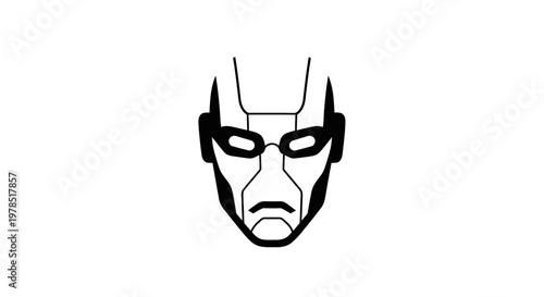 Black and white comic book hero mask.