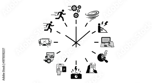 infographic elements clock time management