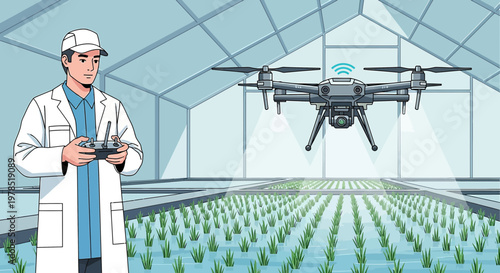 Precision farming and drone technology revolutionizing modern agriculture in the greenhouse