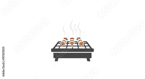 Grilled shrimp on a barbecue grill.