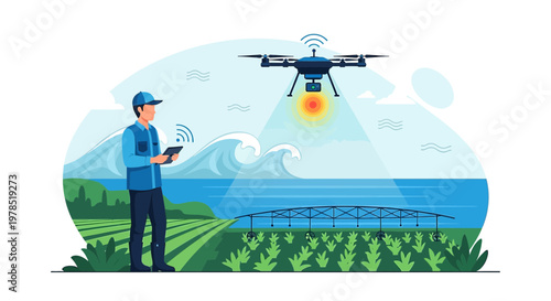 Precision farming using drones for crop monitoring and agricultural optimization in coastal area