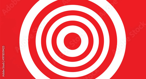 Red and white target with concentric circles design