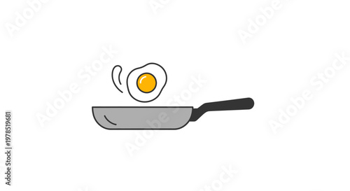fried egg on a pan.