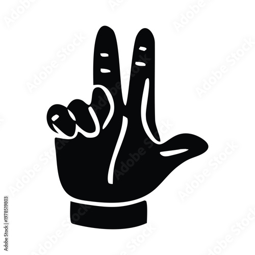 Symbolic hand gesture with two fingers raised upwards, commonly recognized for peace or victory, conveying positive affirmation, success, and optimistic spirit