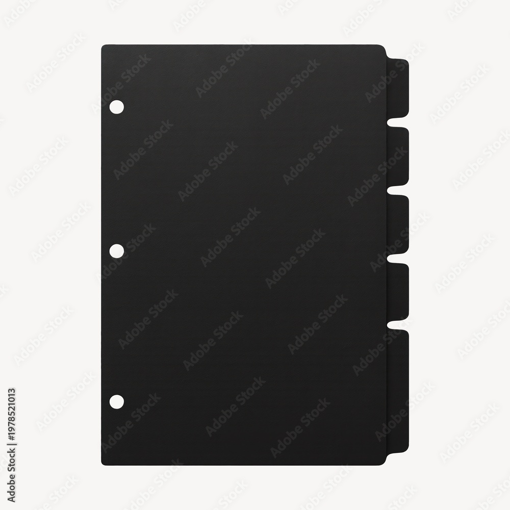 Naklejka premium Black tabbed binder divider