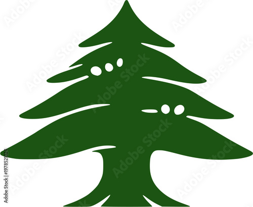 Lebanon Cedar Tree Flat Icon Minimal Green Symbol