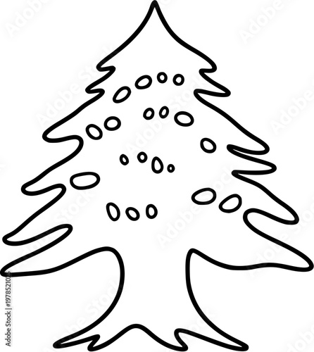 Lebanon Cedar Tree Outline Vector Icon Minimal Line Art