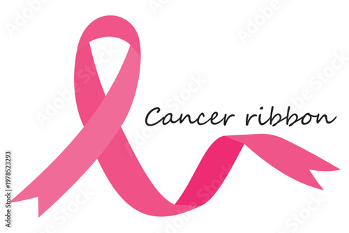 Pink Ribbon Icon Set Vector, Breast Cancer Awareness Symbols, Women Health Support Ribbons in Flat and Outline 
Style Isolated on White Background