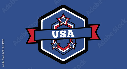 USA insignia with stars and banner.