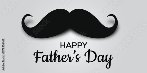 Happy father's day greeting with a stylish black mustache illustration