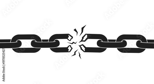 A broken chain symbolizes freedom strength and overcoming obstacles