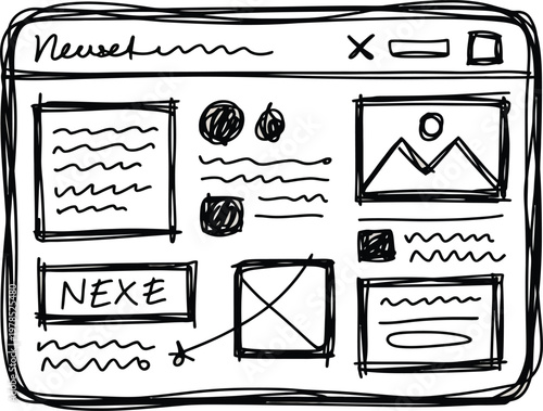 Website Wireframe Sketch Design