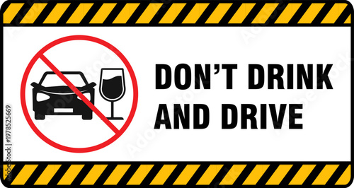 don't drink and drive sign warning prohibited printable banner poster plaque template design
