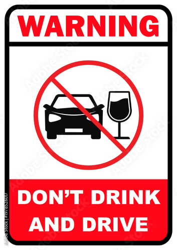 don't drink and drive warning sign banner poster printable plaque pictogram template design