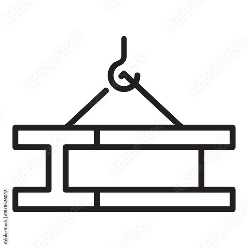 Steel I beam construction icon