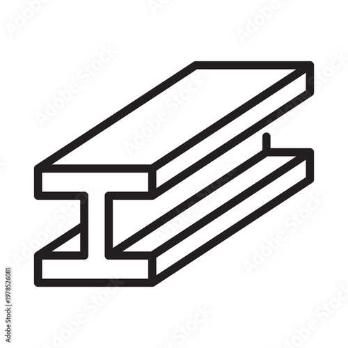 Steel beam construction line icon