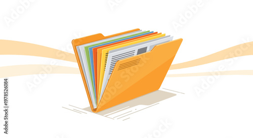 Organized information repository with data files and structured documents for efficient management