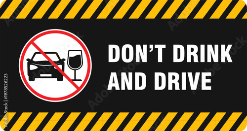 don't drink and drive warning sign poster banner prohibited printable plaque template design