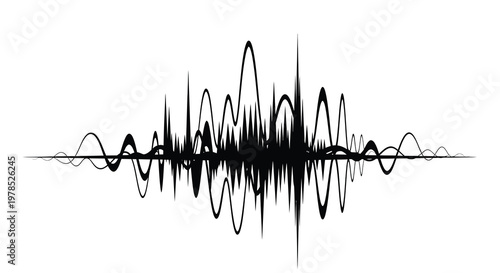 Abstract waveform illustration depicting sound waves and audio frequencies