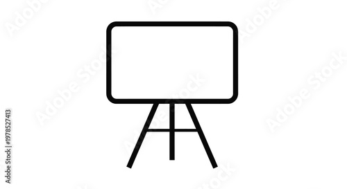 Simple black outline of a presentation easel with a blank screen