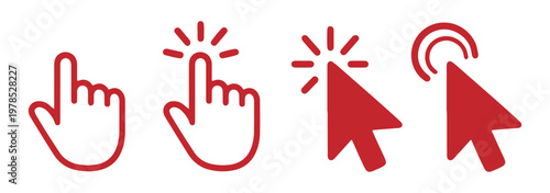 Computer mouse click cursor gray arrow icons set. Mouse click cursor collection. Vector cursors. Cursor icon. Vector illustration.