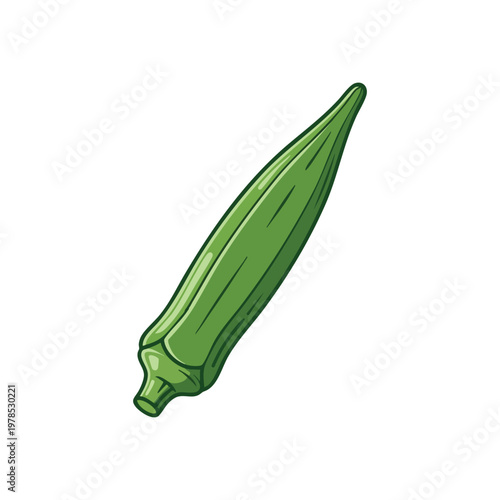 Green Okra Vegetable Illustration