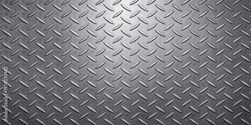 Title (20 words):
Seamless steel diamond plate texture background, industrial metal tread pattern, silver rugged surface, heavy duty construction material, durable metallic design