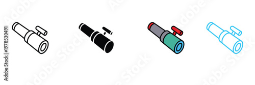 Optical Telescope Icon for Astronomy, Space Exploration, and Science Education Symbol. Symbol Vector Illustration.