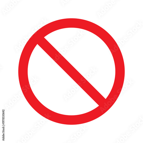Free Download Red Prohibition Sign Icon, No Symbol Circle Slash, Forbidden Stop Sign, Ban Warning Symbol Isolated on Transparent Background - GFXLoad