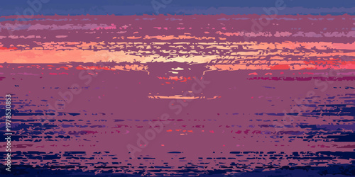 Abstract colorful landscape resembling a sunset over water
