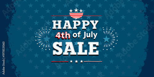 A festive 4th of july sale advertisement with patriotic american imagery