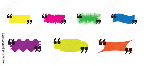 Vibrant Quote Boxes Collection. Diverse Vector Text Bubbles for Testimonials, Callouts and Messages. Creative Speech Shapes Set.