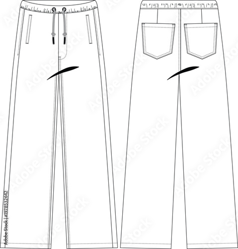 elastic tunnel detail beltless pant trouser