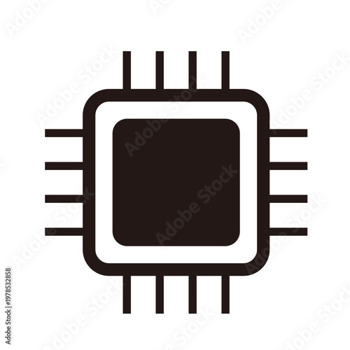 AI・人工知能のラインアイコン（CPU・プロセッサ）　05