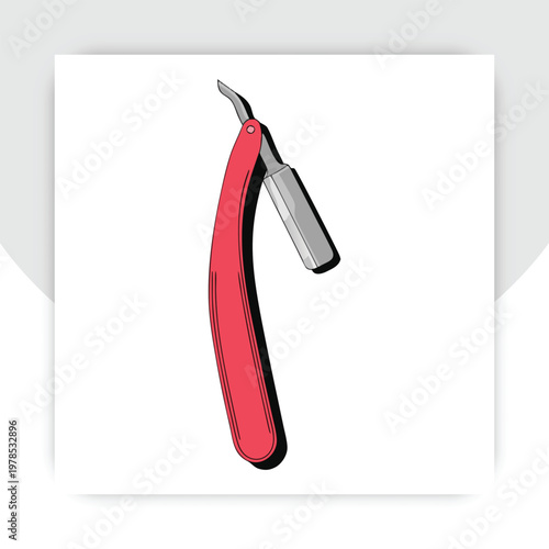 Straight Razor Icon Set. Vector illustrations of classic shaving blades for barbershop and men's grooming.