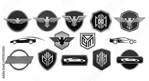 Collection of Modern Automotive Emblems and Logos.