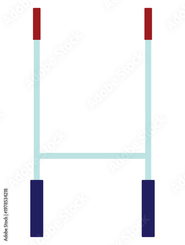 Rugby goal posts or H-shaped poles illustration isolated on background.
