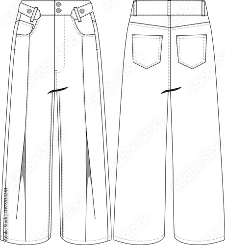 woman extreme baggy trouser pant jean bottom