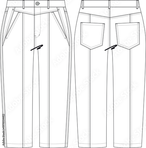 cut detail woman slim trouser