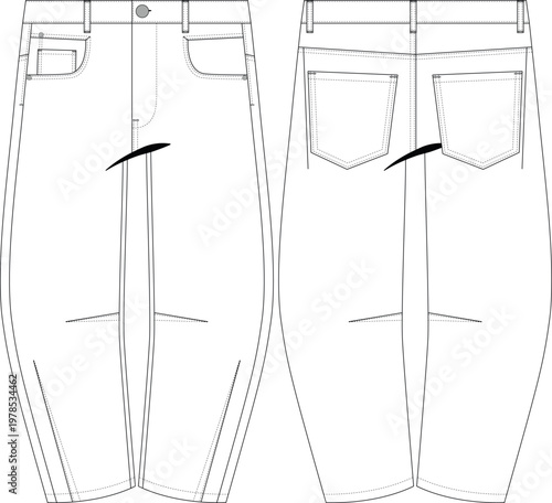 woman ankle length dart detail trouser