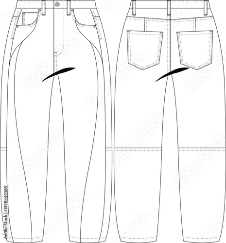 woman cut sew cutting detail trouser baggy