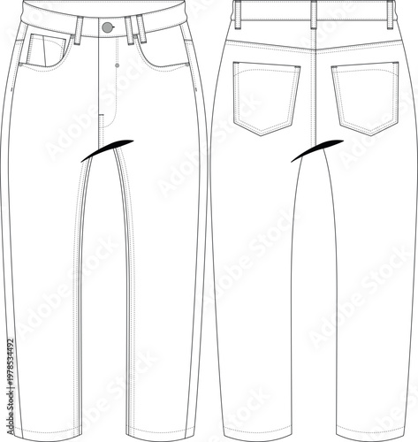 woman mom detail pocket trouser pant slim crop