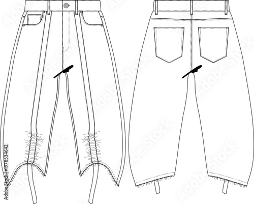 woman elastic baggy loose fit pant trouser