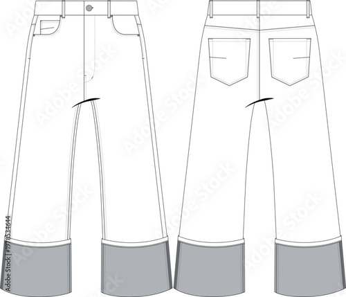 woman flare pant trouser bottom jean denim garment