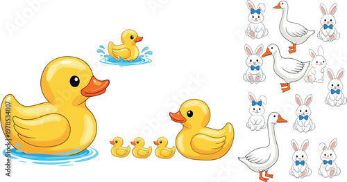 Monkey vector illustration set with realistic cartoon and silhouette styles primate wildlife character collection isolated design elements